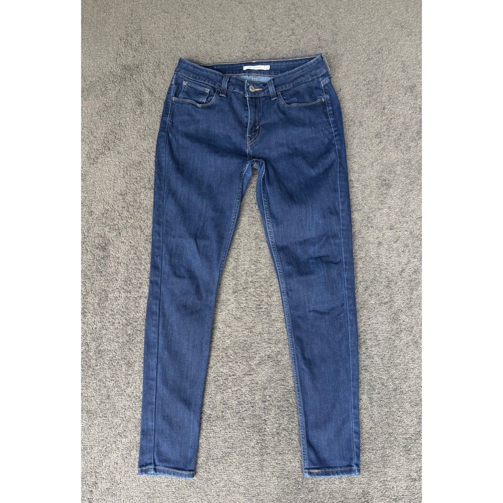 Levis 535 Super Skinny Jeans Womens 30 Dark Wash Blue Denim Mid Rise Stretch